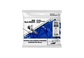 СВП TLS-Profi, Зажим (1 мм) для гранитной и мраморной плиты высотой 12-22 мм, 100 шт. (TLS12021)
